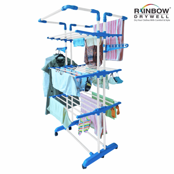Rainbow Drywell Heavy Duty 2 Pole Jumbo Stainless Steel Foldable Cloth Drying Stand, Rust-Free Clothes Dryer/Cloth Stand/Clothes Hanger