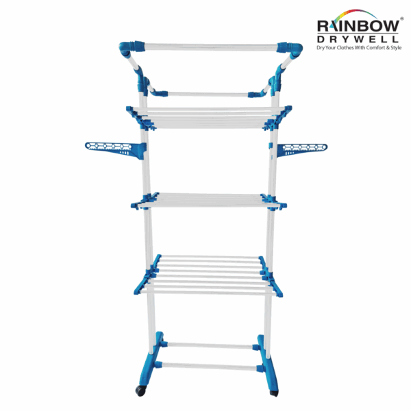 Rainbow Drywell Heavy Duty 2 Pole Jumbo Stainless Steel Foldable Cloth Drying Stand, Rust-Free Clothes Dryer/Cloth Stand/Clothes Hanger