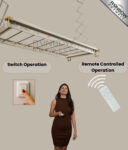 IntelliNova Dry - Superior Functions Intelligent Electric Cloth dryer with LED, UV, FAN, Heater, Voice and Remote Control Operation (Gold)