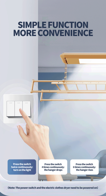 IntelliNova Dry - Superior Functions Intelligent Electric Cloth dryer with LED, UV, FAN, Heater, Voice and Remote Control Operation (Gold)