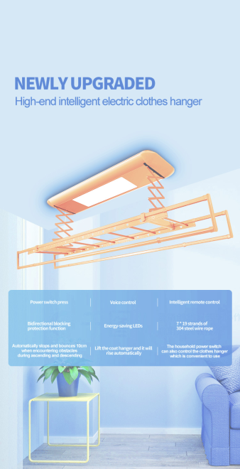 IntelliNova Dry - Superior Functions Intelligent Electric Cloth dryer with LED, UV, FAN, Heater, Voice and Remote Control Operation (Gold)
