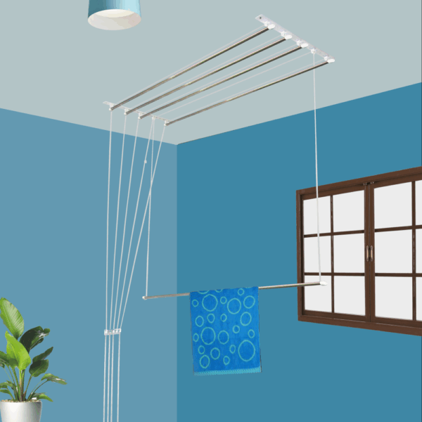 Rainbow Drywell Luxury Dry Heavy Duty Stainless Steel Individual dropdown Ceiling Cloth Dryer/Cloth Hanger/Cloth Drying Stand for Balcony/Clothes Stand for Drying