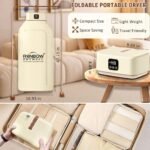 Thermodry - Smart Portable Clothes Dryer for multiple garments, Rapid Heating, Foldable Electric Heater with Timer, Fabric-Safe, Energy-Efficient Quiet Operation, Travel-Friendly Design (600 W)
