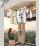 IntelliNova Dry - Long Line Superior Function Intelligent Electric Cloth dryer with LED, UV, FAN, Heater, Voice and Remote Control Operation (Gold)