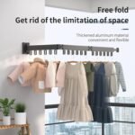 Rainbow Drywell Wall Mounted Clothes Drying Rack, Collapsible Laundry Drying Rack, Retractable Foldable Drying Rack for Hanging Clothes