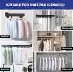 Rainbow Drywell Wall Mounted Clothes Drying Rack, Collapsible Laundry Drying Rack, Retractable Foldable Drying Rack for Hanging Clothes